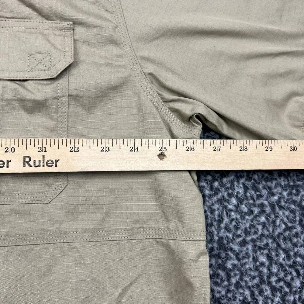 5.11 Tactical Button Up Cargo Work Shirt Men XL Tan Short Sleeve Ripstop